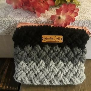 Crochet Ombre pouch, Celtic Weave mini pouch